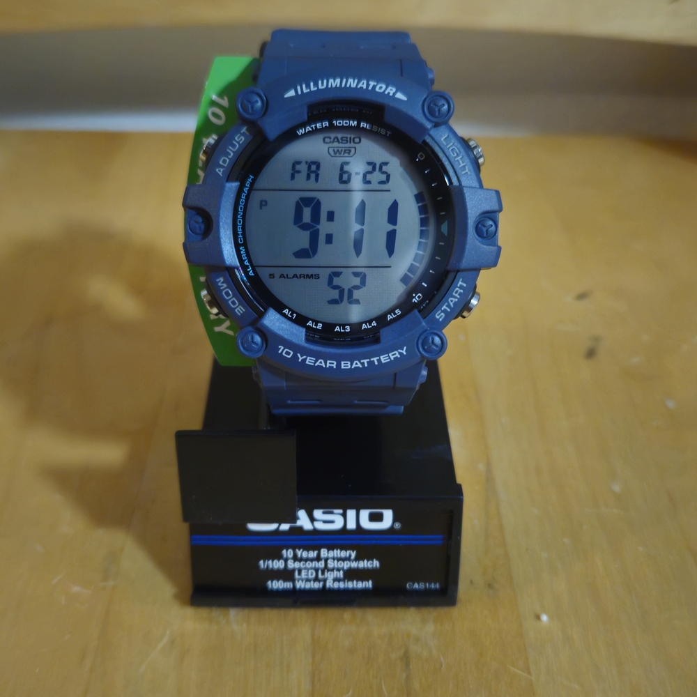 Casio Navy and Green Digital Watch